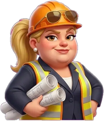 Deb Bulldozer, a rival builder in Lucky Lots